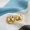 Gold Chunky Hoop Earrings Rhinestone Stainless Steel Huggie Hoops For Women 5