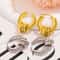 Multilayer Circle Twist Earrings Gold Plated Stainless Steel Statement Earrings 0