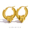 Multilayer Circle Twist Earrings Gold Plated Stainless Steel Statement Earrings 7