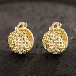 ball design hoop earrings gold silver metal trendy earrings for women