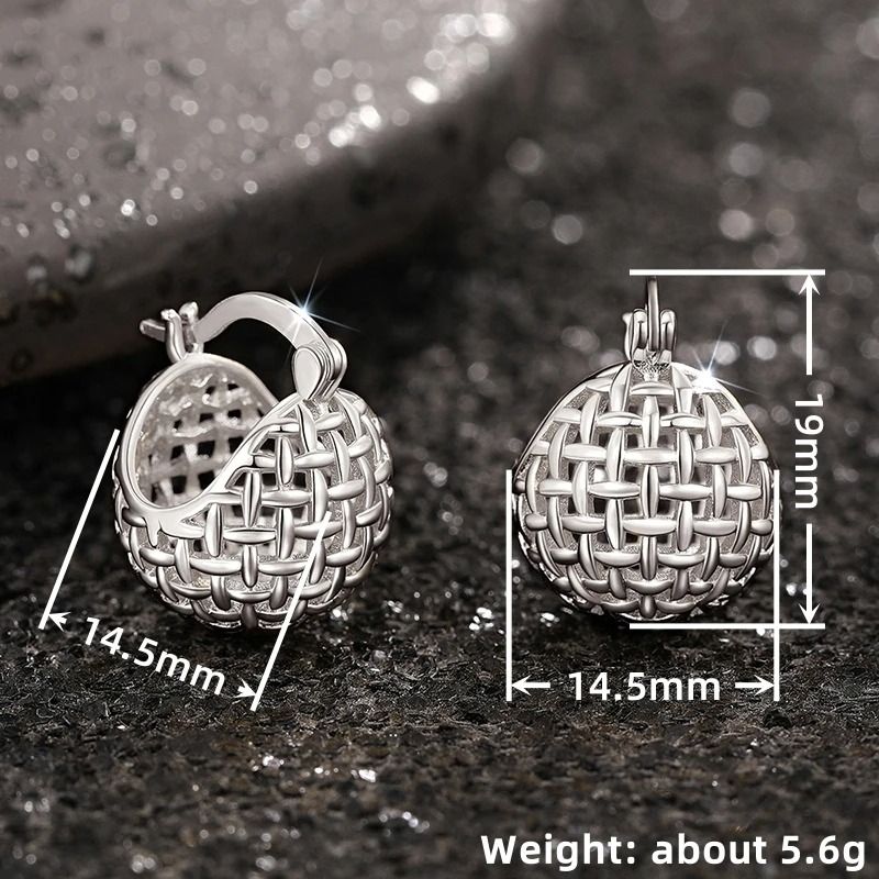 Ball Design Hoop Earrings Gold Silver Metal Trendy Earrings For Women 3