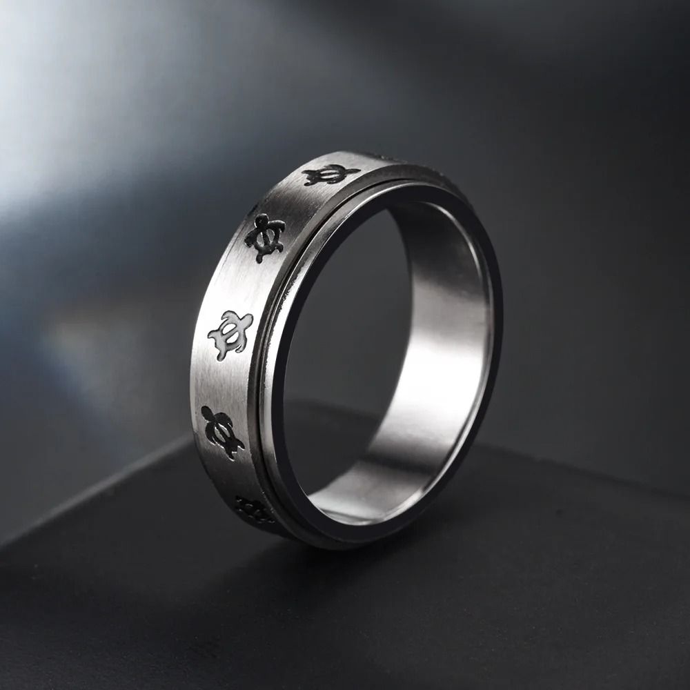 Tortoise Spinner Ring Anti Stress Stainless Steel Anxiety Relief Fidget Ring 6