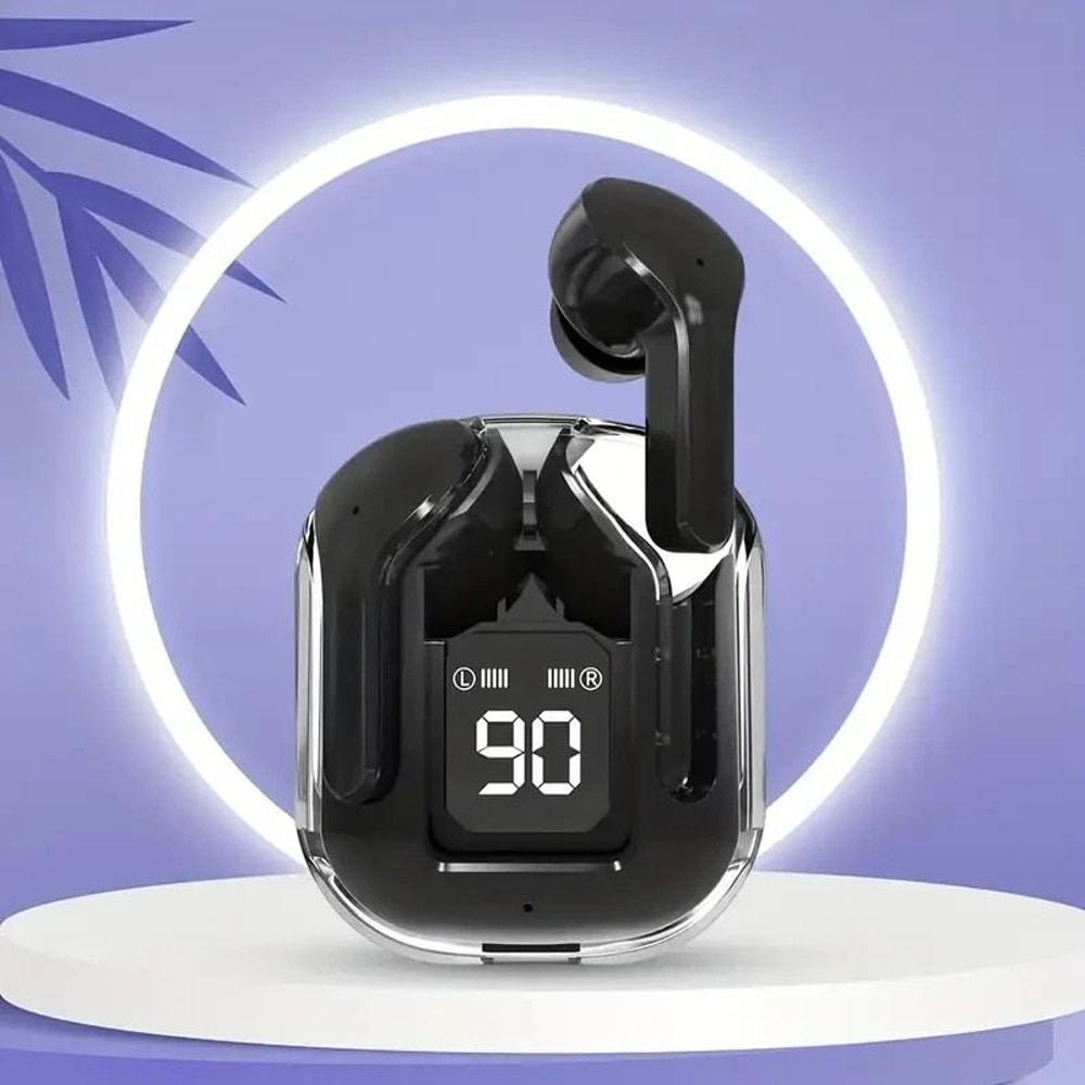 T2 Wireless Bluetooth Earphones Transparent LED Display HIFI Stereo Earbuds 0