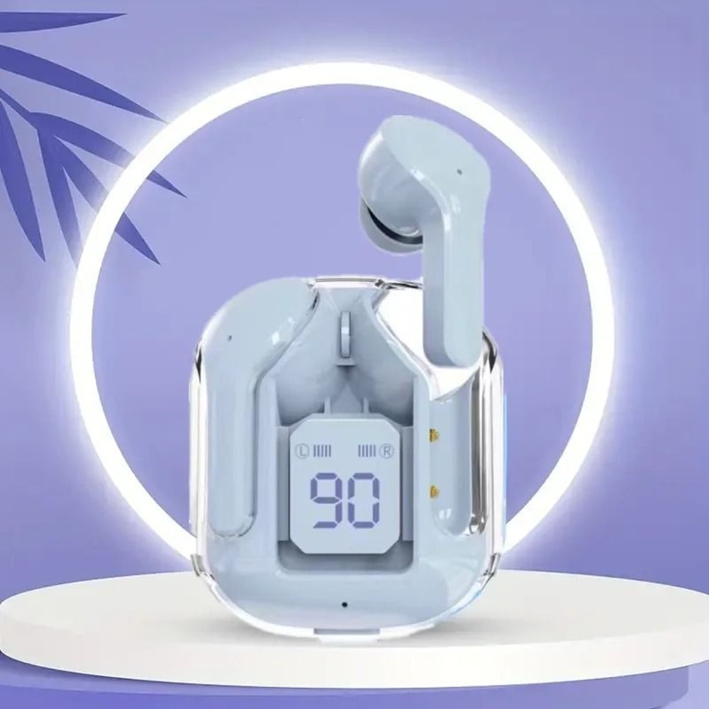 T2 Wireless Bluetooth Earphones Transparent LED Display HIFI Stereo Earbuds 2