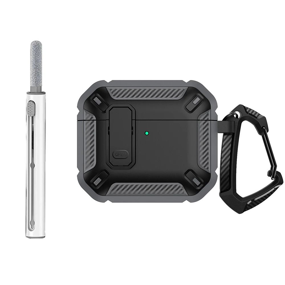 AirPods 4 Protective Case Lock Cover With Hook Shockproof TPU PC Design 8