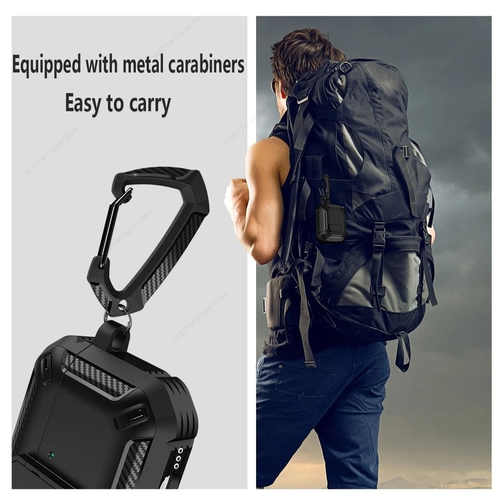 AirPods 4 Protective Case Lock Cover With Hook Shockproof TPU PC Design 15