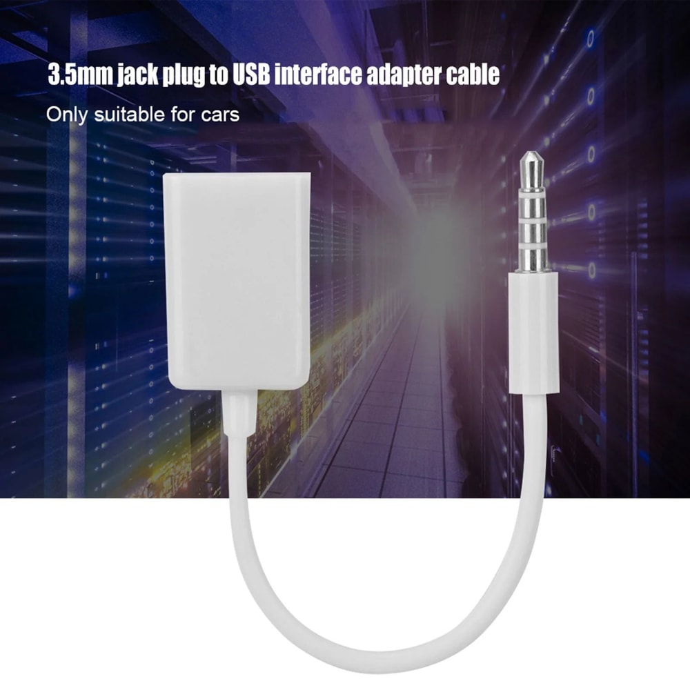 35mm To USB Adapter AUX Audio Converter Cable USB Female Jack Connector 4