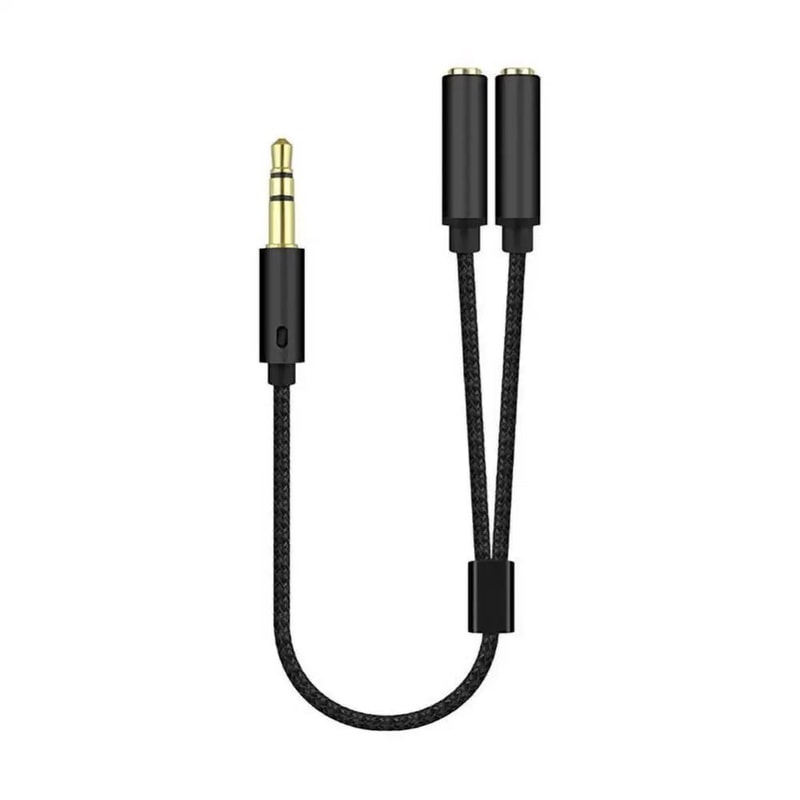35mm Headset Splitter Audio Y Cable Headphone Mic Adapter For PC And Mobile 1