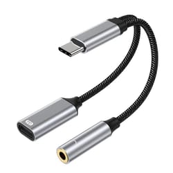 2 in 1 usb c to 3.5mm adapter with charging pd 60w audio splitter cable