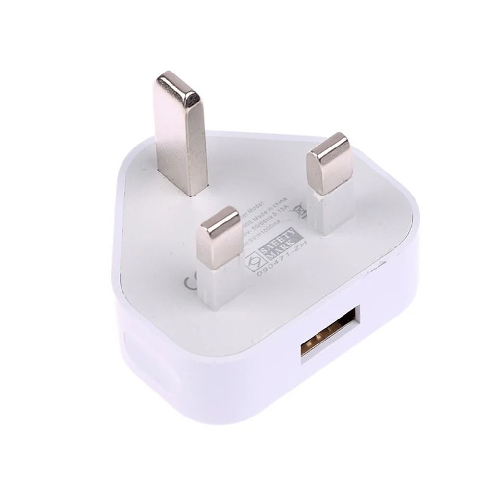 UK Plug USB Charger Dual Port 3 Pin Wall Adapter Universal Charging Plug 4