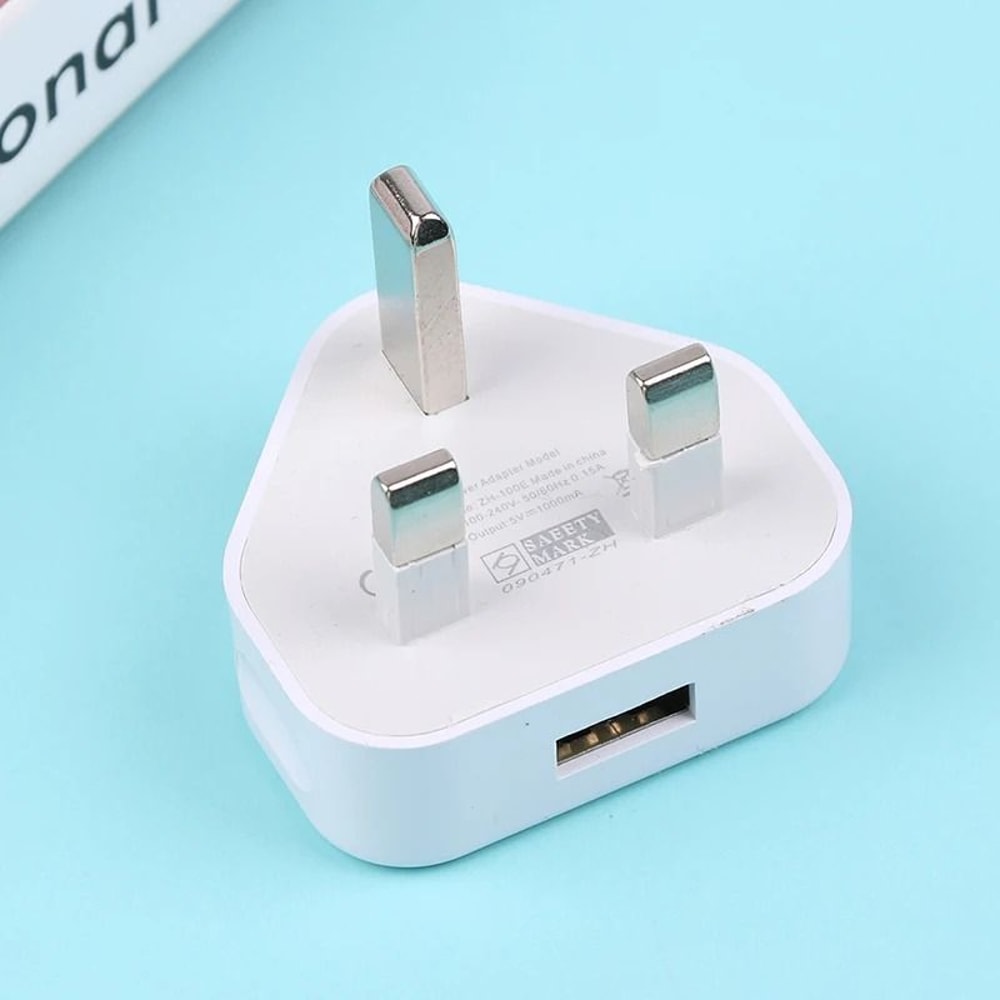 UK Plug USB Charger Dual Port 3 Pin Wall Adapter Universal Charging Plug 1