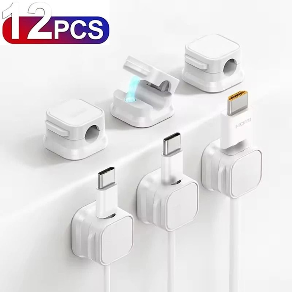 Magnetic Cable Clip Adhesive Cord Organizer Holder For Desk Cable Management 10