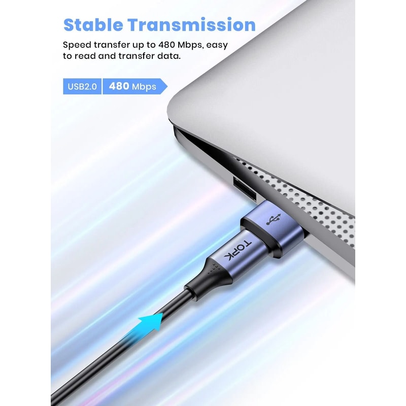 TOPK USB C To USB Adapter OTG Type C Female To USB A Male Charging Converter 3