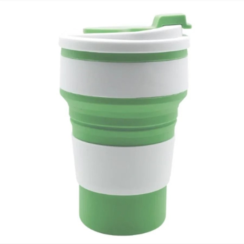 350ML Collapsible Cup Silicone Travel Cup Foldable Coffee Mug With Lid 2