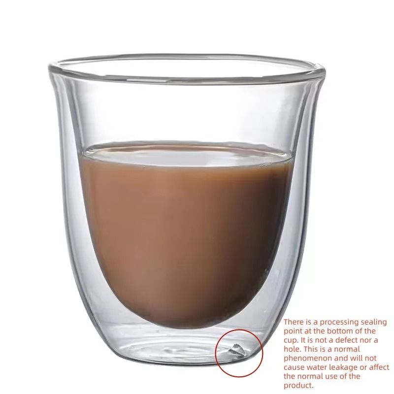 Double Wall Glass Cup Borosilicate Insulated Coffee Tea Mug Heat Resistant 4