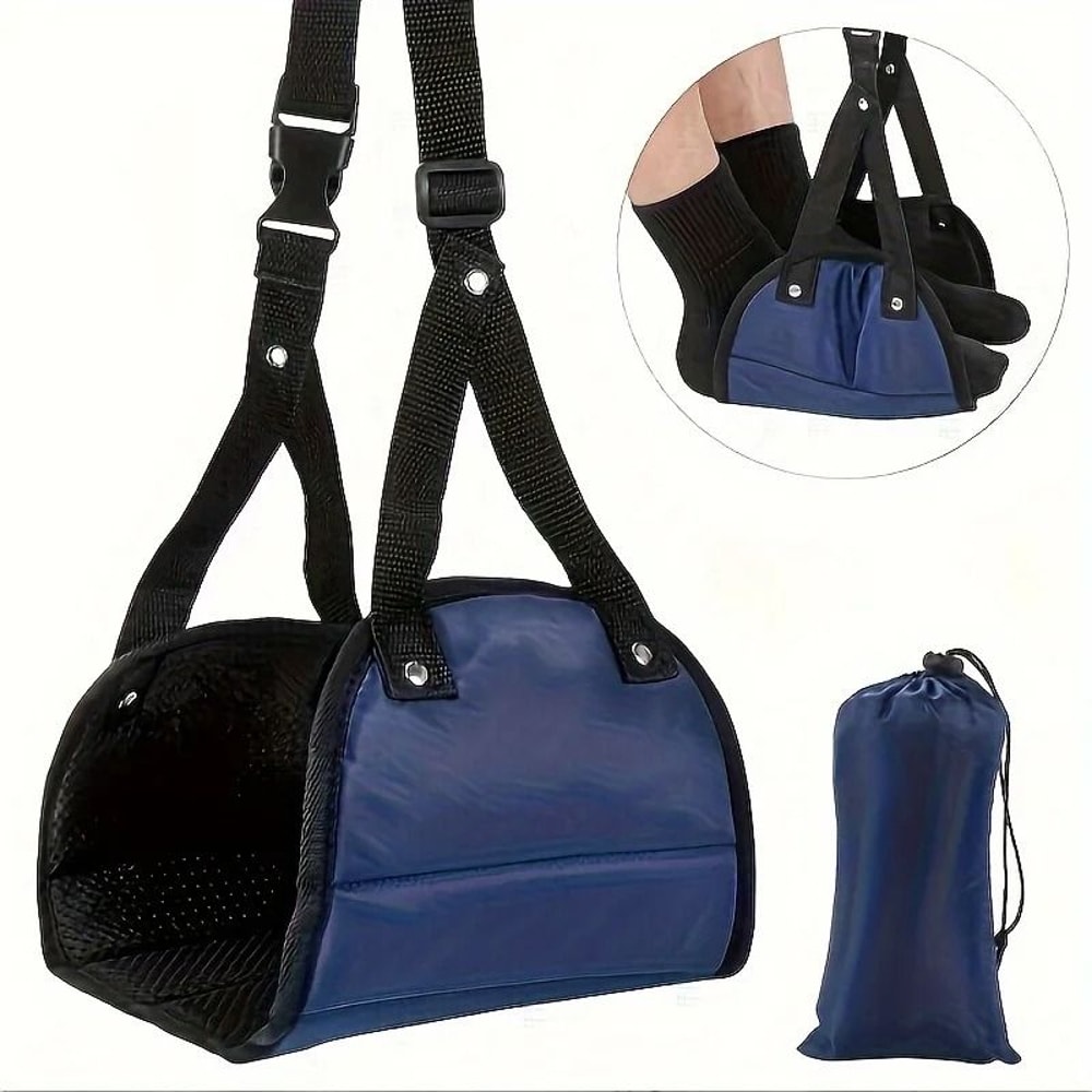 Adjustable Foot Hammock Travel Airplane Footrest Portable Leg Support Sling 2