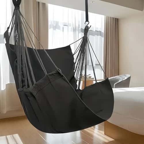 Hammock Chair Hanging Swing Chair Portable Outdoor Fabric Seat with Storage Bag