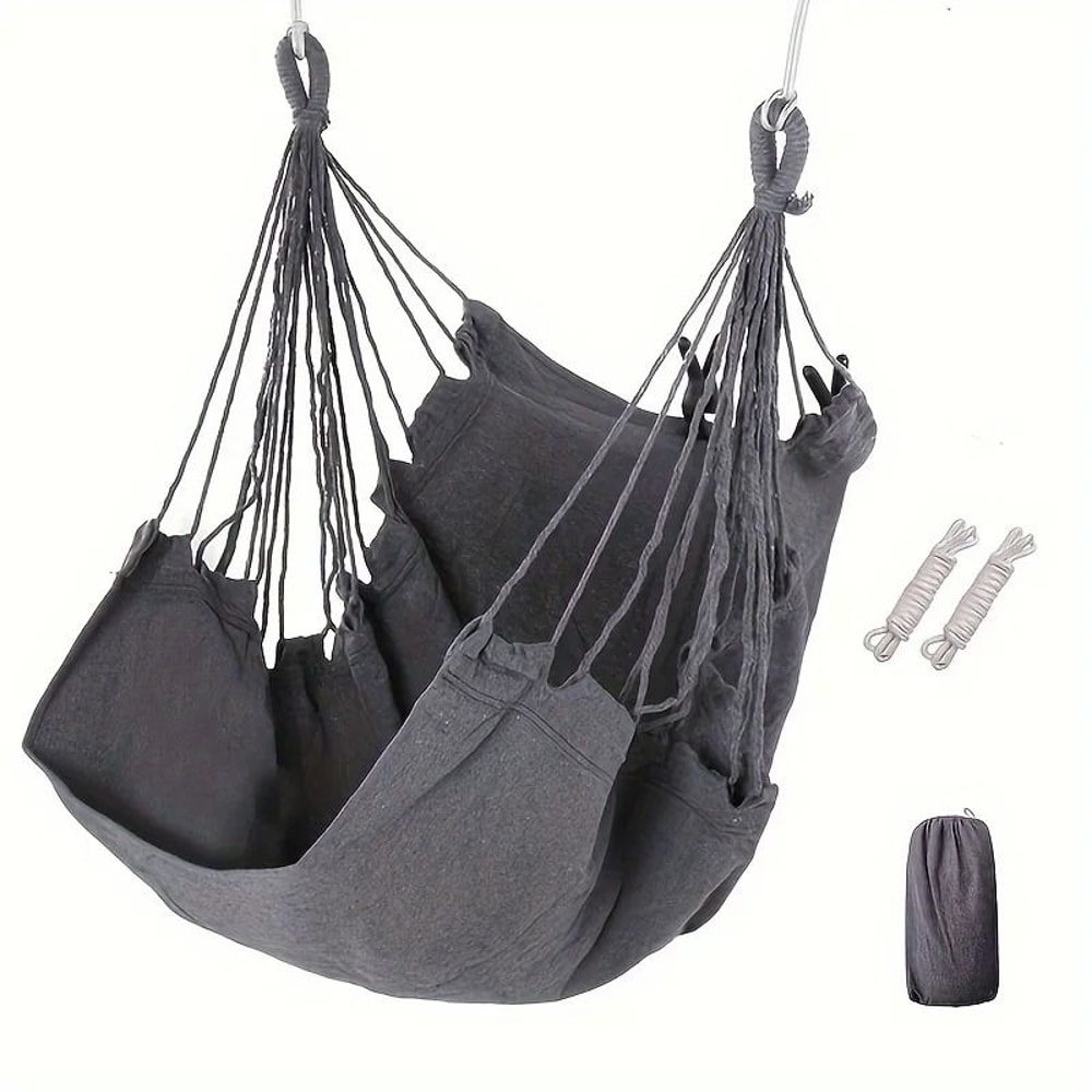Hammock Chair Hanging Swing Chair Portable Outdoor Fabric Seat With Storage Bag 3