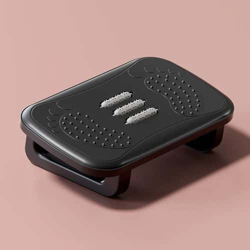 Ergonomic Under Desk Footrest Foot Stool with Massage Rollers for Office
