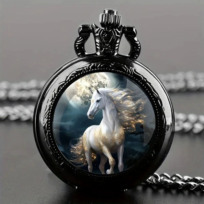 Retro Dragon Pocket Watch Quartz Vintage Antique Style Pendant Watch 7