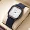 Square Mens Watch Minimalist Quartz Leather Strap Casual Wrist Watch 4