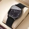 Square Mens Watch Minimalist Quartz Leather Strap Casual Wrist Watch 3