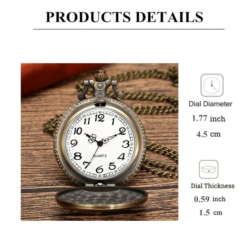 Steampunk Pocket Watch Vintage Train Quartz Pocket Watch Necklace Pendant 3
