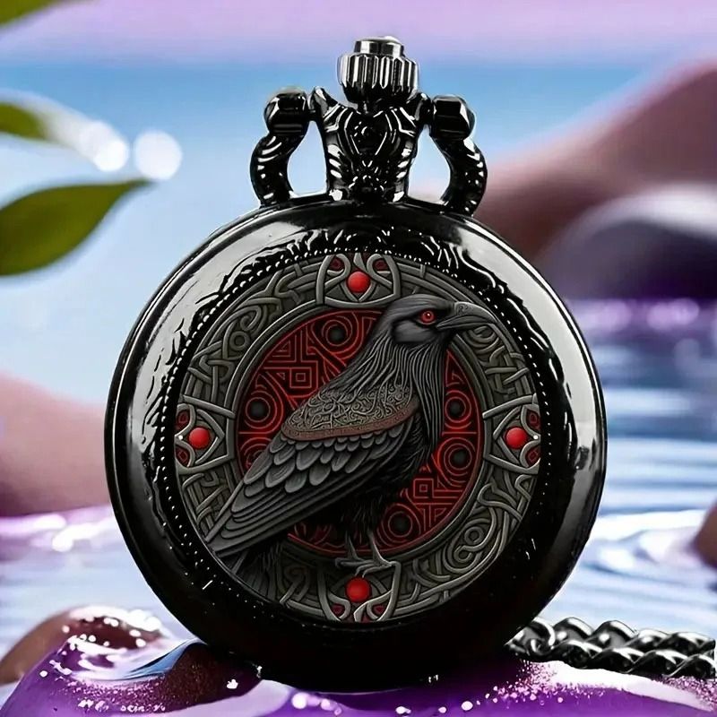 Colorful Pocket Watch Retro Quartz Flip Necklace Vintage Style Pendant Watch 1