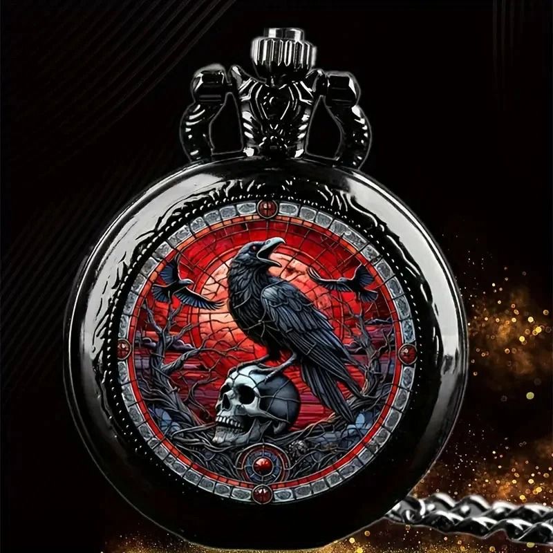 Colorful Pocket Watch Retro Quartz Flip Necklace Vintage Style Pendant Watch 2