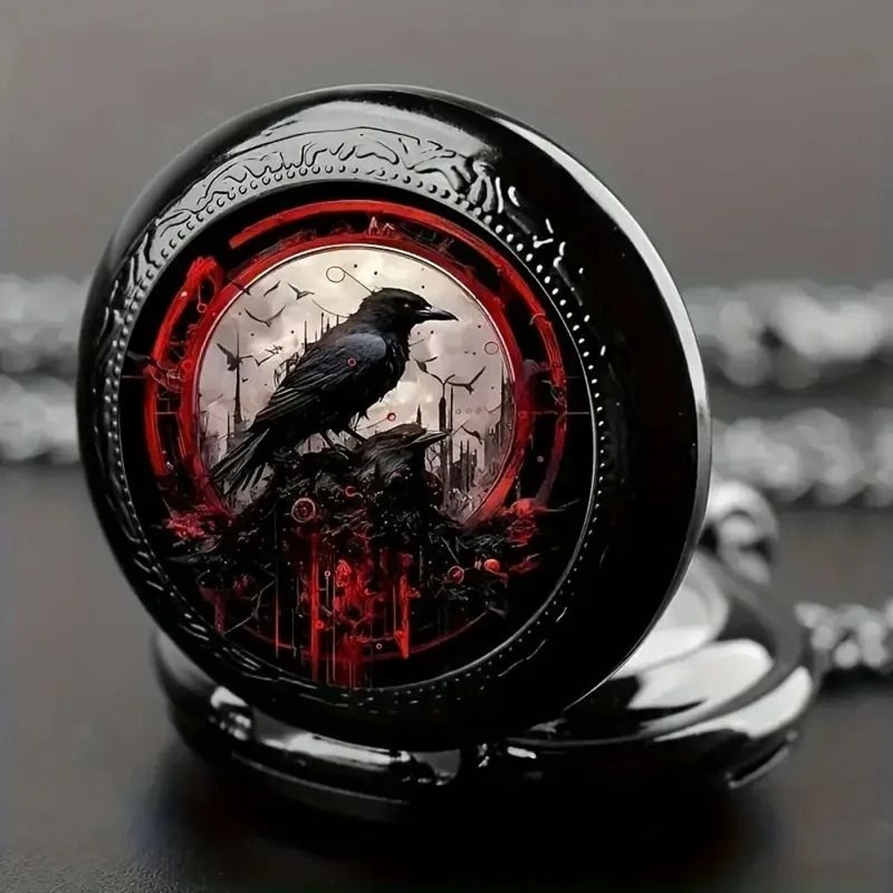 Colorful Pocket Watch Retro Quartz Flip Necklace Vintage Style Pendant Watch 5