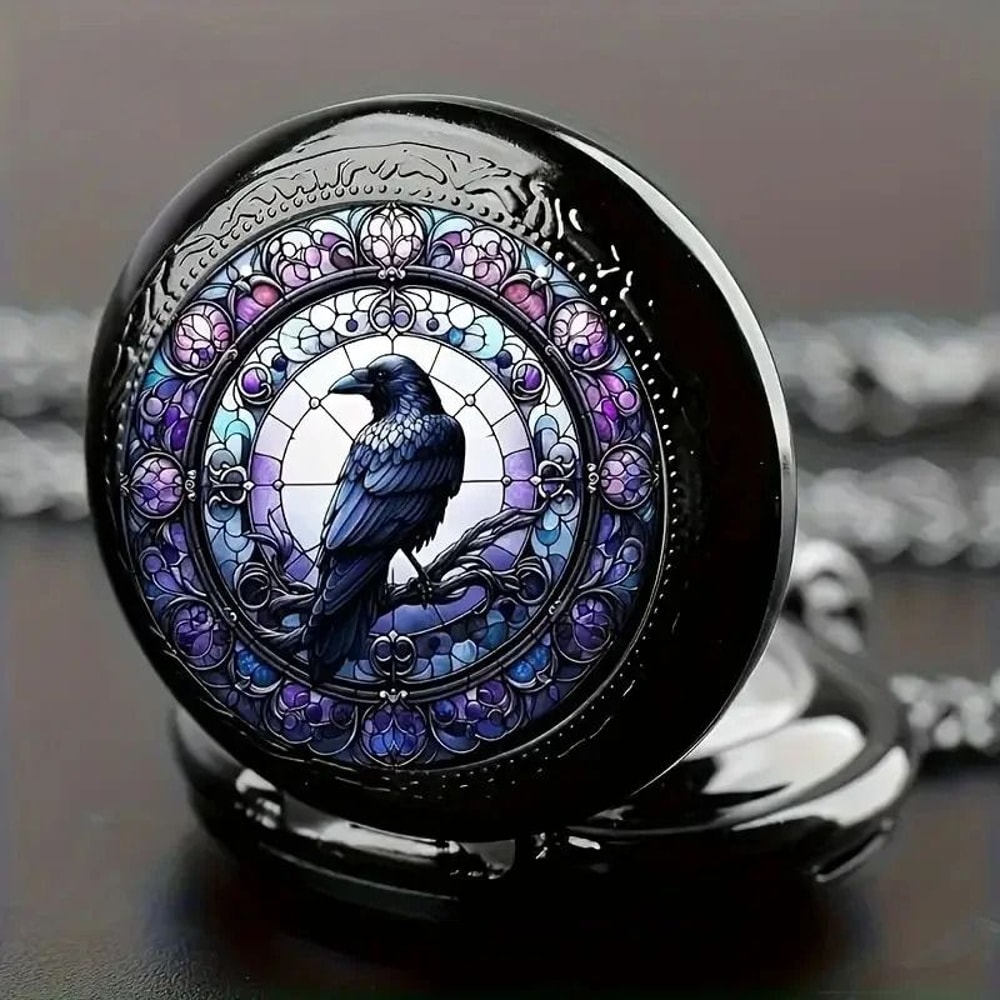 Colorful Pocket Watch Retro Quartz Flip Necklace Vintage Style Pendant Watch 8