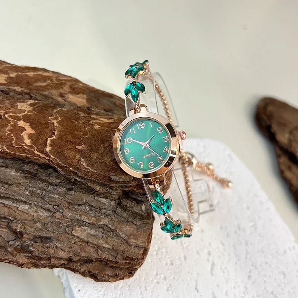 Elegant Womens Bracelet Watch Diamond Quartz Ladies Watch With Arabic Numerals 10