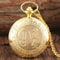 Retro Bronze Quartz Pocket Watch Vintage Style Flip Cover Timepiece 3