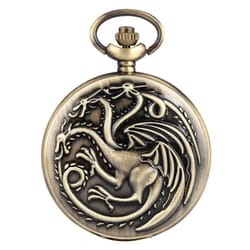 vintage dragon pocket watch bronze quartz fantasy necklace timepiece