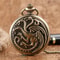 Vintage Dragon Pocket Watch Bronze Quartz Fantasy Necklace Timepiece 8