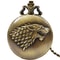 Vintage Wolf Pocket Watch Quartz Arabic Numeral Wolf Head Pendant Timepiece 1