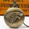 Vintage Wolf Pocket Watch Quartz Arabic Numeral Wolf Head Pendant Timepiece 8