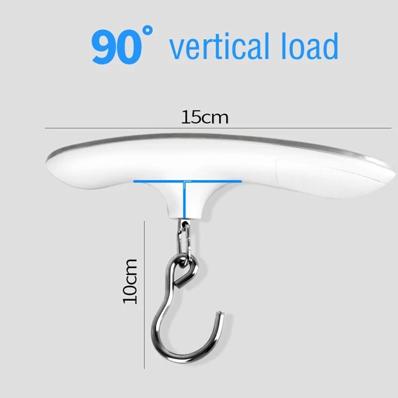 Portable Digital Luggage Scale 50kg Hanging Travel Baggage Fishing Scale 8