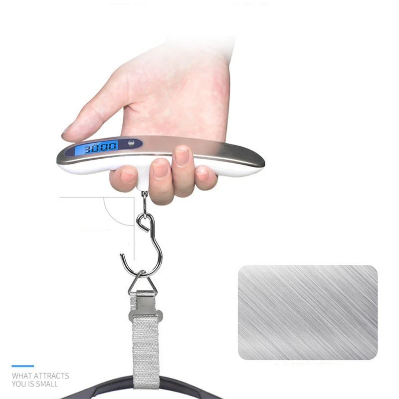 Portable Digital Luggage Scale 50kg Hanging Travel Baggage Fishing Scale 9