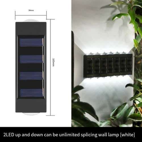Outdoor Solar Wall Light Waterproof LED Up Down Garden Lighting Lamp