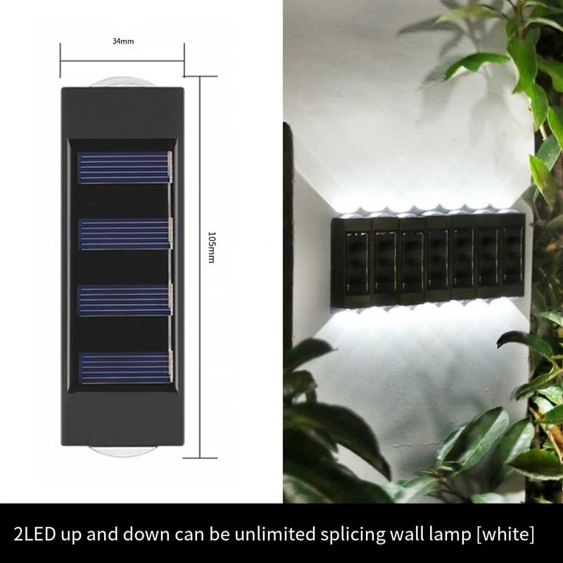 Outdoor Solar Wall Light Waterproof LED Up Down Garden Lighting Lamp 0