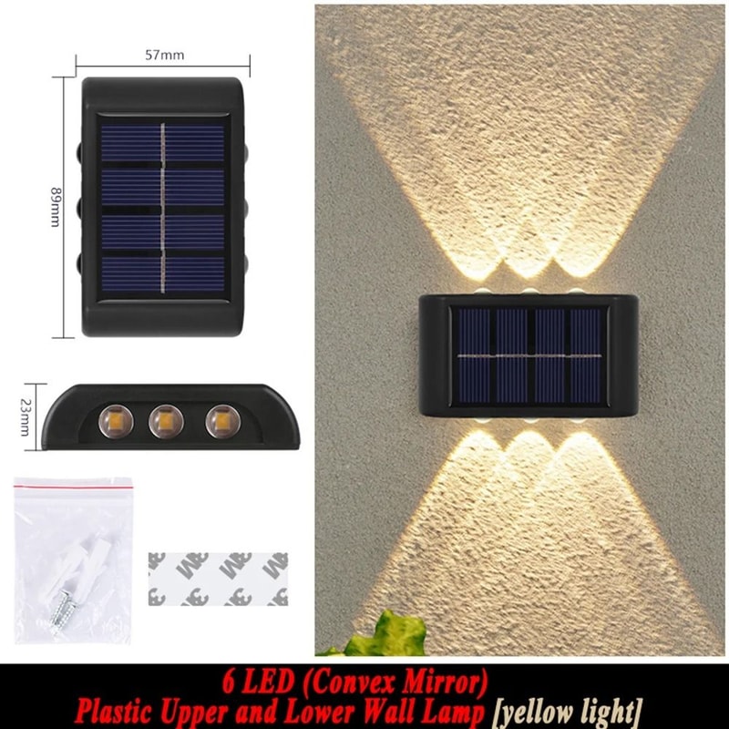 Outdoor Solar Wall Light Waterproof LED Up Down Garden Lighting Lamp 5