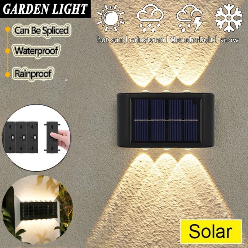 Outdoor Solar Wall Light Waterproof LED Up Down Garden Lighting Lamp 18