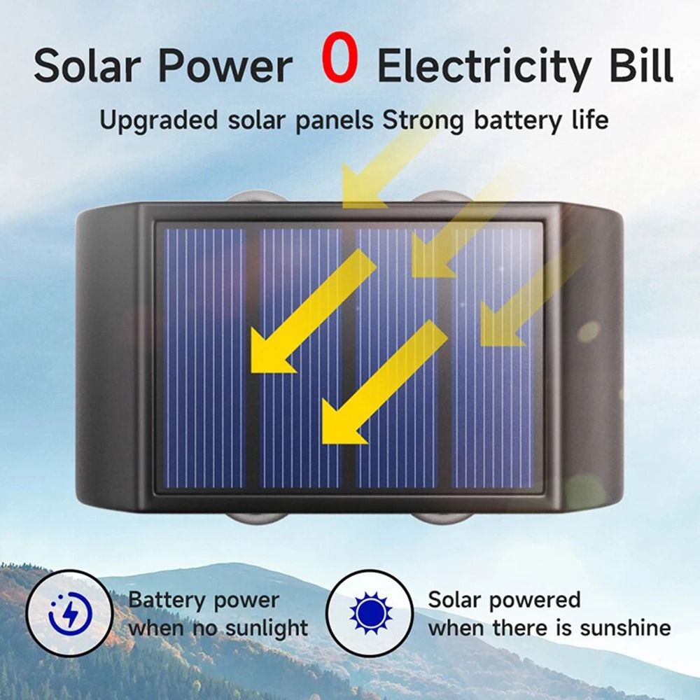 Outdoor Solar Wall Light Waterproof LED Up Down Garden Lighting Lamp 19