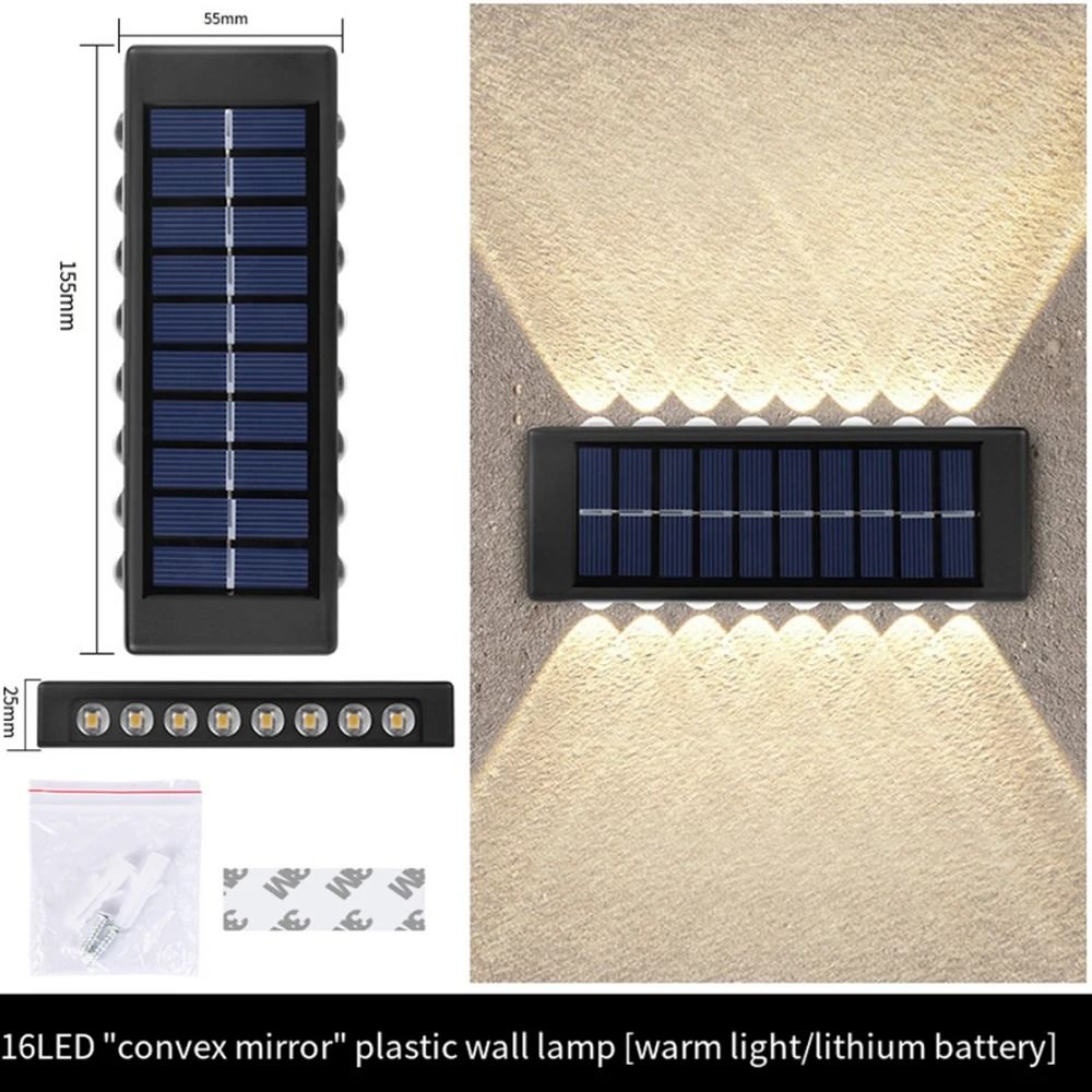 Outdoor Solar Wall Light Waterproof LED Up Down Garden Lighting Lamp 13