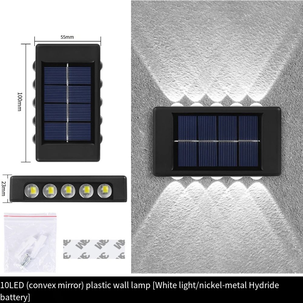 Outdoor Solar Wall Light Waterproof LED Up Down Garden Lighting Lamp 8