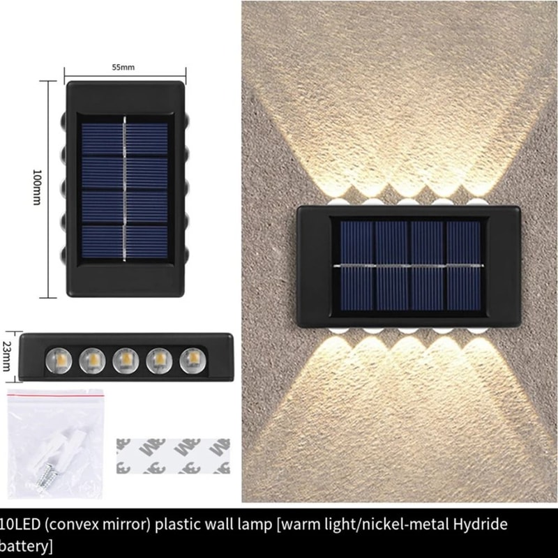 Outdoor Solar Wall Light Waterproof LED Up Down Garden Lighting Lamp 9