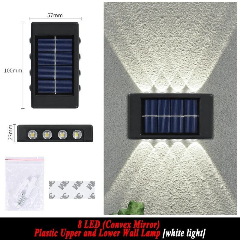 Outdoor Solar Wall Light Waterproof LED Up Down Garden Lighting Lamp 6