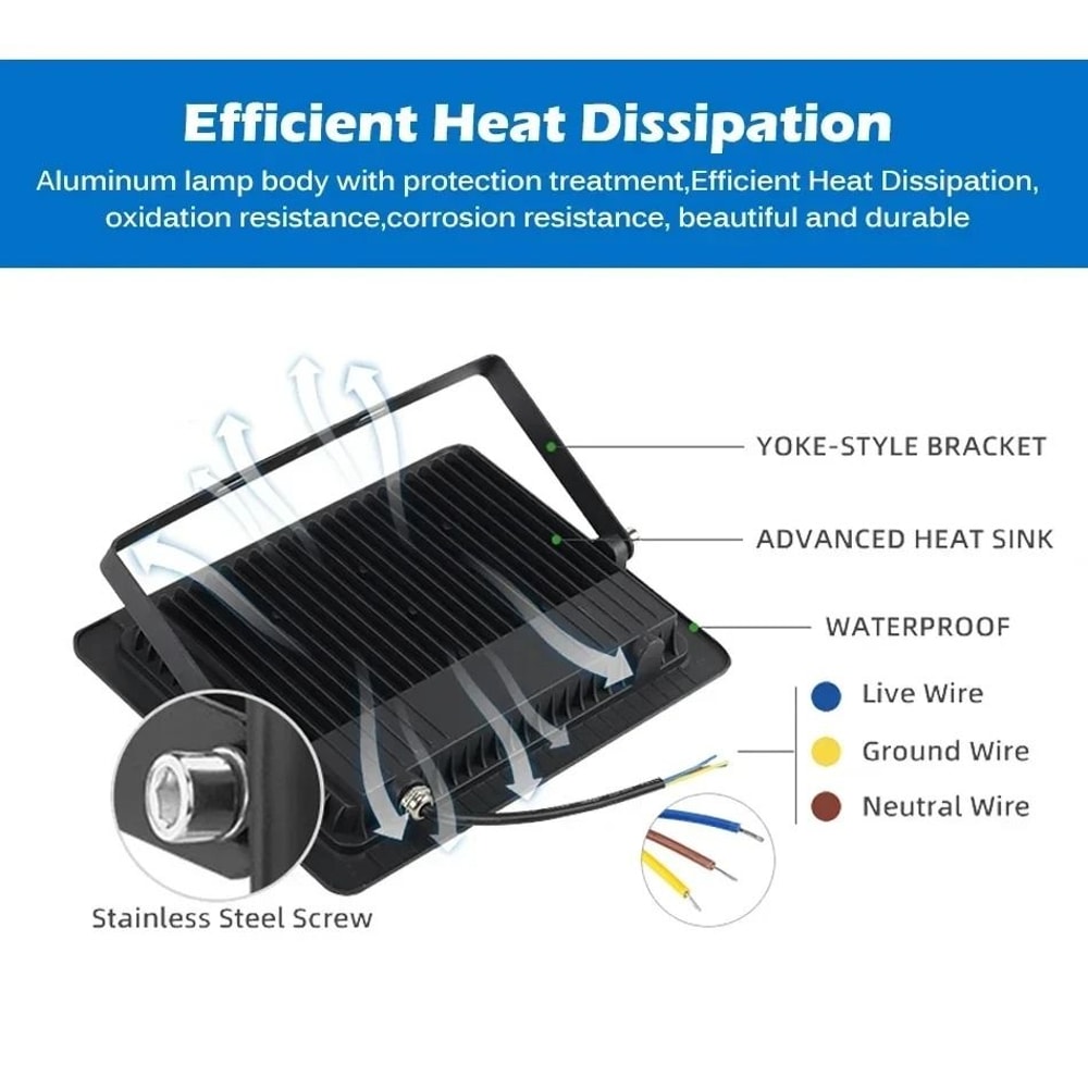 LED Motion Sensor Outdoor Floodlight Waterproof PIR Security Spotlight 2