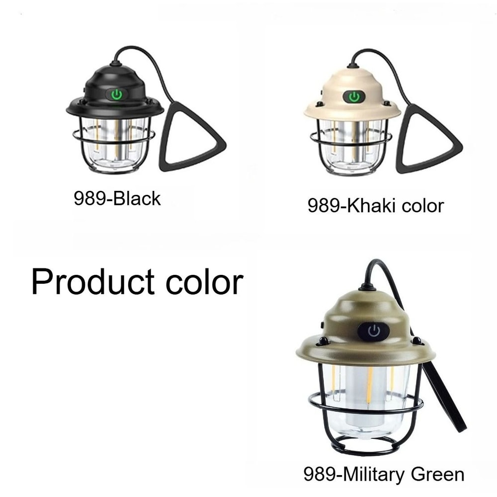 Vintage Camping Lantern Light Portable Rechargeable Outdoor Ambient Tent Light 1